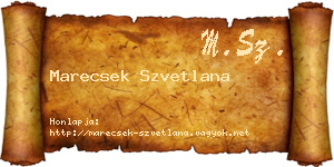 Marecsek Szvetlana névjegykártya